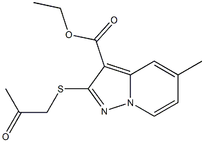 2-[[(Methylcarbonyl)methyl]thio]-5-methylpyrazolo[1,5-a]pyridine-3-carboxylic acid ethyl ester 结构式