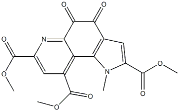 4,5-Dihydro-4,5-dioxo-1-methyl-1H-pyrrolo[2,3-f]quinoline-2,7,9-tricarboxylic acid trimethyl ester 结构式