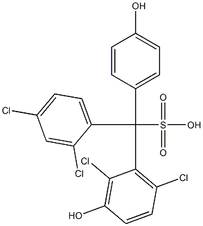 (2,4-Dichlorophenyl)(2,6-dichloro-3-hydroxyphenyl)(4-hydroxyphenyl)methanesulfonic acid 结构式