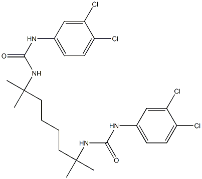 1,1'-(1,1,6,6-Tetramethyl-1,6-hexanediyl)bis[3-(3,4-dichlorophenyl)urea] 结构式