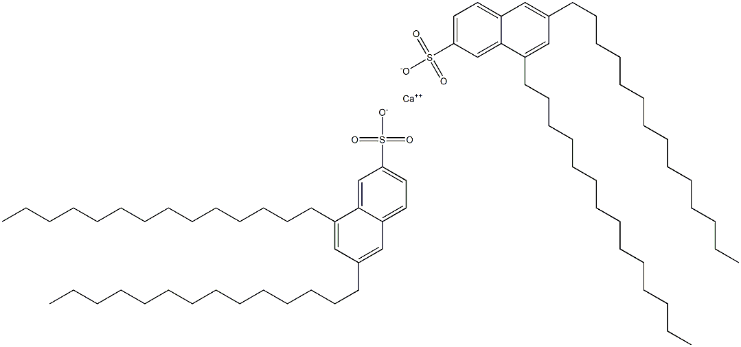 Bis(6,8-ditetradecyl-2-naphthalenesulfonic acid)calcium salt 结构式