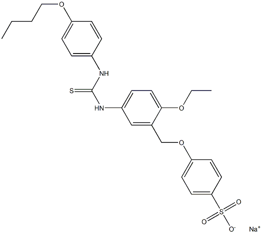 p-[[5-[3-(p-Butoxyphenyl)thioureido]-2-ethoxyphenyl]methoxy]benzenesulfonic acid sodium salt 结构式