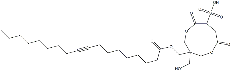 9-Octadecynoic acid [1-(hydroxymethyl)-4,7-dioxo-6-sulfo-3,8-dioxacyclononan-1-yl]methyl ester 结构式