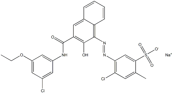 4-Chloro-2-methyl-5-[[3-[[(3-chloro-5-ethoxyphenyl)amino]carbonyl]-2-hydroxy-1-naphtyl]azo]benzenesulfonic acid sodium salt 结构式