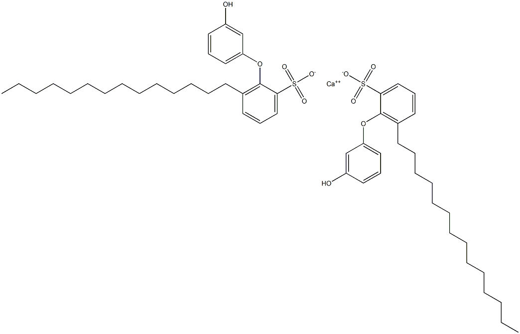 Bis(3'-hydroxy-6-tetradecyl[oxybisbenzene]-2-sulfonic acid)calcium salt 结构式