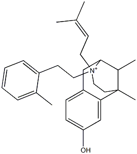 1,2,3,4,5,6-Hexahydro-8-hydroxy-3-(2-o-tolylethyl)-3-(3-methyl-2-butenyl)-6,11-dimethyl-2,6-methano-3-benzazocin-3-ium 结构式