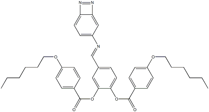 Bis[4-(hexyloxy)benzoic acid]4-[(azobenzen-4-yl)iminomethyl]-1,2-phenylene ester 结构式