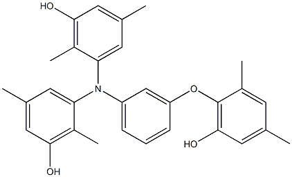 N,N-Bis(3-hydroxy-2,5-dimethylphenyl)-3-(6-hydroxy-2,4-dimethylphenoxy)benzenamine 结构式