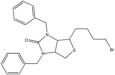 2,4-Dibenzyl-6-(4-bromobutyl)-7-thia-2,4-diazabicyclo[3.3.0]octan-3-one 结构式