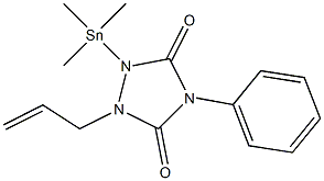 4-Phenyl-1-allyl-2-(trimethylstannyl)-1,2,4-triazolidine-3,5-dione 结构式