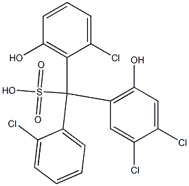 (2-Chlorophenyl)(2-chloro-6-hydroxyphenyl)(3,4-dichloro-6-hydroxyphenyl)methanesulfonic acid 结构式