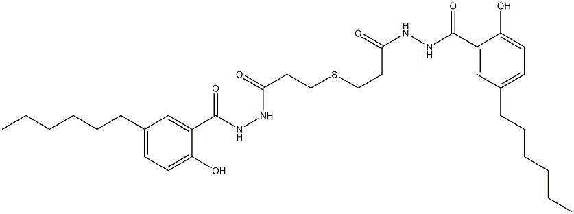3,3'-Thiodi[propionic acid N'-(5-hexylsalicyloyl) hydrazide] 结构式