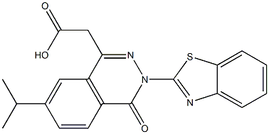 3-(2-Benzothiazolyl)-7-isopropyl-3,4-dihydro-4-oxophthalazine-1-acetic acid 结构式