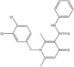1-(3,4-Dichlorobenzyl)-1,4-dihydro-2,6-dimethyl-N-phenyl-4-oxopyridine-3-carboxamide 结构式