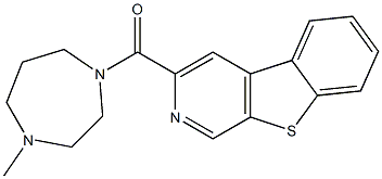 3-(4-Methyl-1,4-diazacycloheptan-1-ylcarbonyl)[1]benzothieno[2,3-c]pyridine 结构式