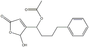 Acetic acid 1-[(2,5-dihydro-2-hydroxy-5-oxofuran)-3-yl]-4-phenylbutyl ester 结构式