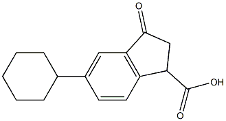 6-Cyclohexyl-1-oxo-3-indanecarboxylic acid 结构式