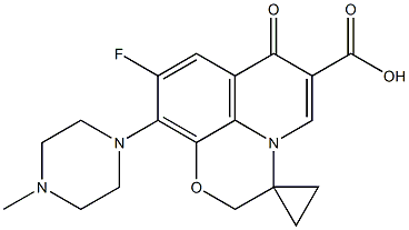 9-Fluoro-7-oxo-10-(4-methylpiperazin-1-yl)spiro[7H-pyrido[1,2,3-de]-1,4-benzoxazine-3(2H),1'-cyclopropane]-6-carboxylic acid 结构式