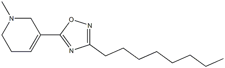 3-Octyl-5-[(1,2,5,6-tetrahydro-1-methylpyridin)-3-yl]-1,2,4-oxadiazole 结构式