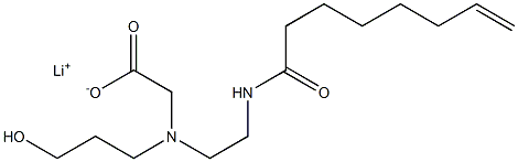 N-(3-Hydroxypropyl)-N-[2-(7-octenoylamino)ethyl]aminoacetic acid lithium salt 结构式