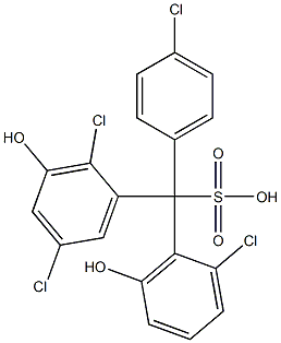 (4-Chlorophenyl)(2-chloro-6-hydroxyphenyl)(2,5-dichloro-3-hydroxyphenyl)methanesulfonic acid 结构式