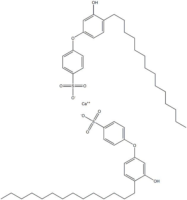 Bis(3'-hydroxy-4'-tetradecyl[oxybisbenzene]-4-sulfonic acid)calcium salt 结构式