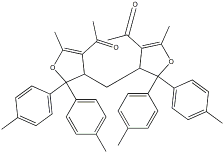 3,3'-(Methylene)bis[4-acetyl-2,3-dihydro-5-methyl-2,2-bis(4-methylphenyl)furan] 结构式