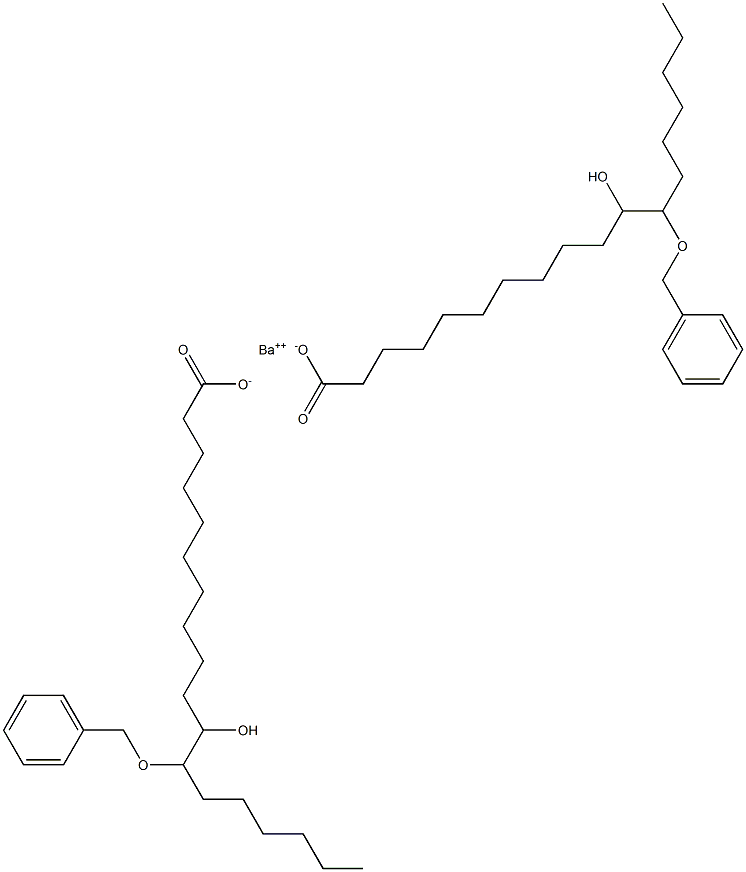 Bis(12-benzyloxy-11-hydroxystearic acid)barium salt 结构式