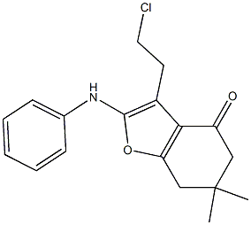 3-(2-Chloroethyl)-6,7-dihydro-6,6-dimethyl-2-anilinobenzofuran-4(5H)-one 结构式