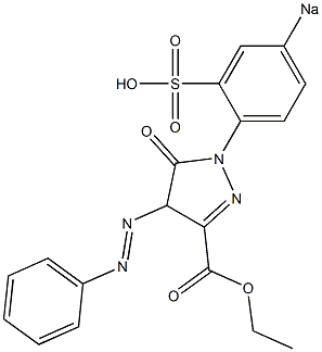 5-Oxo-4,5-dihydro-4-phenylazo-1-(4-sodiosulfophenyl)-1H-pyrazole-3-carboxylic acid ethyl ester 结构式