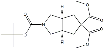 (1R,5S)-3-(tert-Butyloxycarbonyl)-3-azabicyclo[3.3.0]octane-7,7-dicarboxylic acid dimethyl ester 结构式