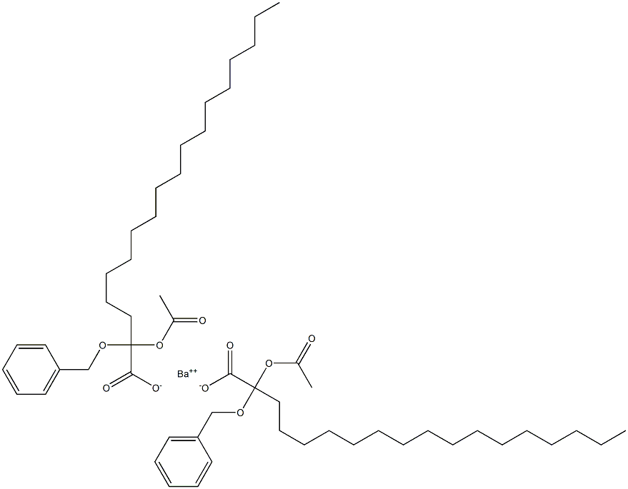 Bis(2-benzyloxy-2-acetyloxystearic acid)barium salt 结构式