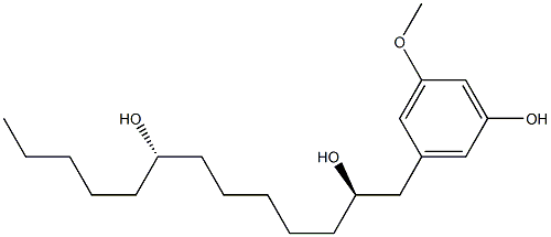 3-[(2R,8S)-2,8-Dihydroxytridecyl]-5-methoxyphenol 结构式