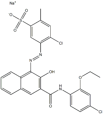 4-Chloro-2-methyl-5-[[3-[[(4-chloro-2-ethoxyphenyl)amino]carbonyl]-2-hydroxy-1-naphtyl]azo]benzenesulfonic acid sodium salt 结构式