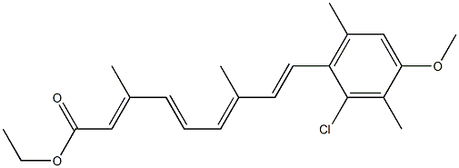 (2E,4E,6E,8E)-9-(2-Chloro-3,6-dimethyl-4-methoxyphenyl)-3,7-dimethyl-2,4,6,8-nonatetraenoic acid ethyl ester 结构式