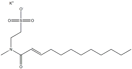 N-(2-Dodecenoyl)-N-methyltaurine potassium salt 结构式