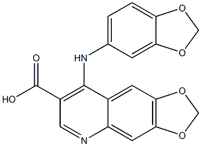 4-[[3,4-(Methylenedioxy)phenyl]amino]-6,7-(methylenedioxy)quinoline-3-carboxylic acid 结构式