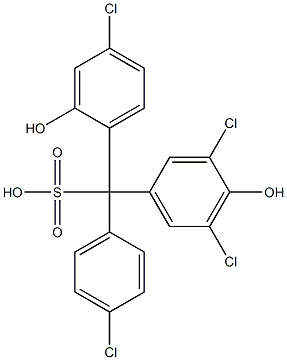 (4-Chlorophenyl)(4-chloro-2-hydroxyphenyl)(3,5-dichloro-4-hydroxyphenyl)methanesulfonic acid 结构式