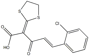 2-(1,3-Dithiolan-2-ylidene)-3-oxo-5-(2-chlorophenyl)-4-pentenoic acid 结构式