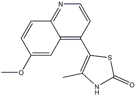 4-Methyl-5-(6-methoxy-4-quinolyl)thiazol-2(3H)-one 结构式