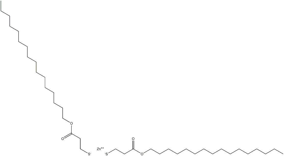 Zinc bis[2-(hexadecyloxycarbonyl)ethanethiolate] 结构式