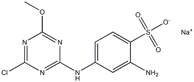 2-Amino-4-(4-chloro-6-methoxy-1,3,5-triazin-2-ylamino)benzenesulfonic acid sodium salt 结构式