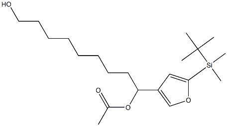 Acetic acid 1-[5-(tert-butyldimethylsilyl)-3-furyl]-9-hydroxynonyl ester 结构式