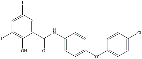 N-[4-(4-Chlorophenoxy)phenyl]-2-hydroxy-3,5-diiodobenzamide 结构式