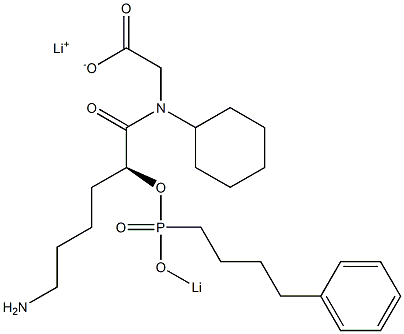 [N-[(2S)-6-Amino-2-[lithiooxy(4-phenylbutyl)phosphinyloxy]hexanoyl]-N-cyclohexylamino]acetic acid lithium salt 结构式