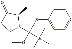 (2S,3R)-2-Methyl-3-[methoxy(phenylthio)(trimethylsilyl)methyl]cyclopentanone 结构式