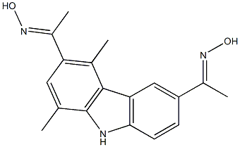 3,6-Bis(1-hydroxyiminoethyl)-1,4-dimethyl-9H-carbazole 结构式