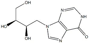 9-[(2R,3S)-2,3,4-Trihydroxybutyl]-9H-purin-6(1H)-one 结构式