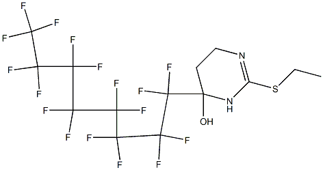 2-(Ethylthio)-4-(heptadecafluorooctyl)-3,4,5,6-tetrahydropyrimidin-4-ol 结构式