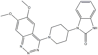 4-[4-[(1,3-Dihydro-2-oxo-2H-benzimidazol)-1-yl]piperidino]-6,7-dimethoxy-1,2,3-benzotriazine 结构式